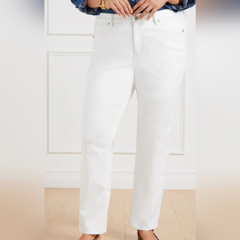 Talbots Women's White Ankle Jeans "Simply Flattering" 16P Clean Prep School Work